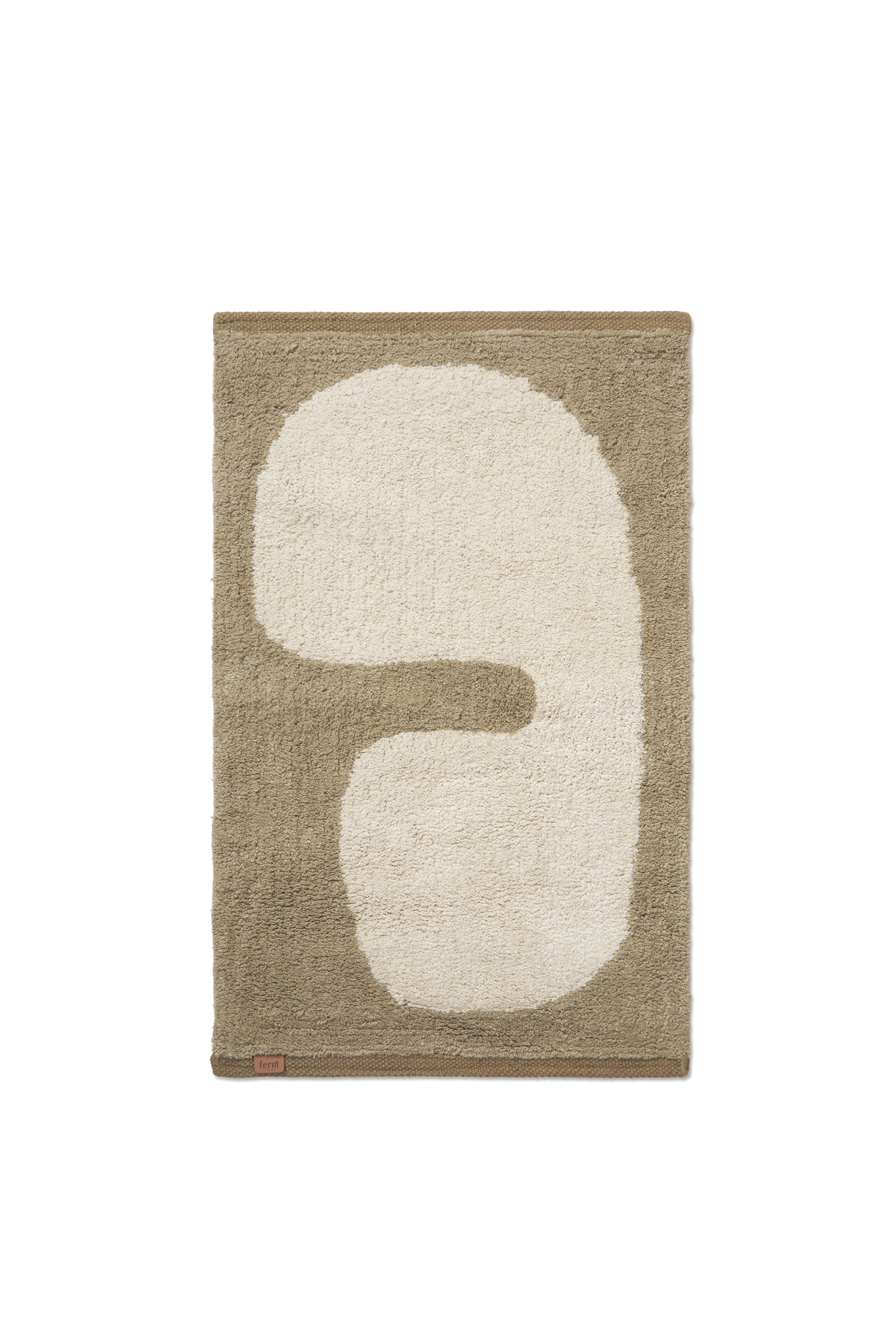 ferm LIVING - Teppich Lay Mat dark taupe / offwhite