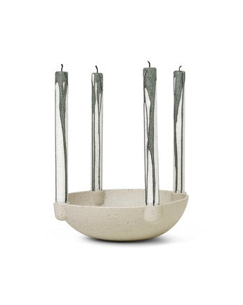 ferm LIVING - Kerzenhalter BOWL CANDLE HOLDER large - light grey